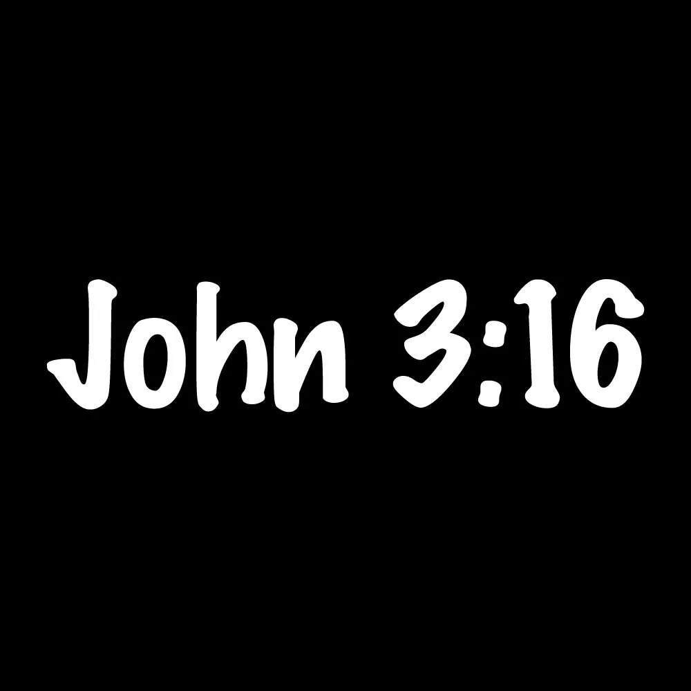 John 3:16 Christian Decal Sticker White Die Cut Vinyl