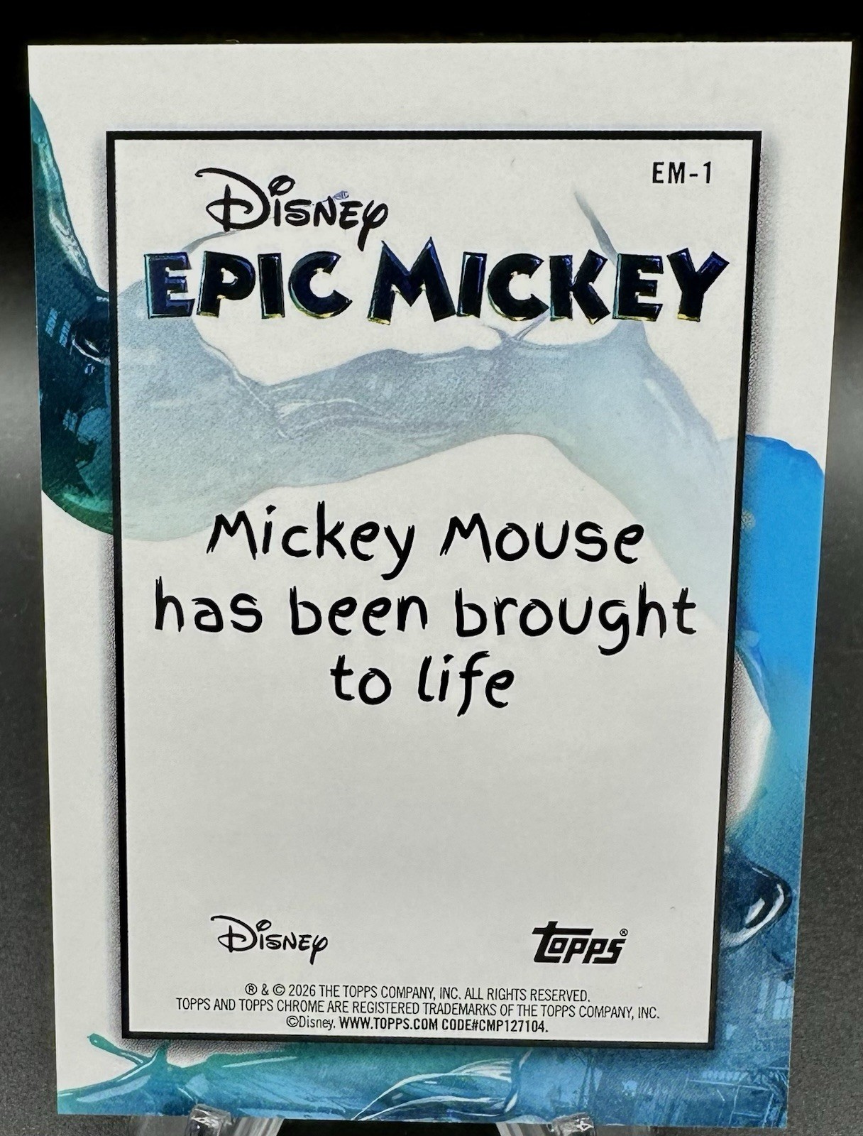 2026 Topps Disney Neon Mickey Mouse Epic Mickey Chrome #EM-1