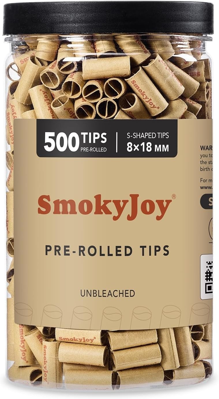 8mm Pre-Rolled Filter Tips – 500 Pack of Natural, Chemical-Free Paper