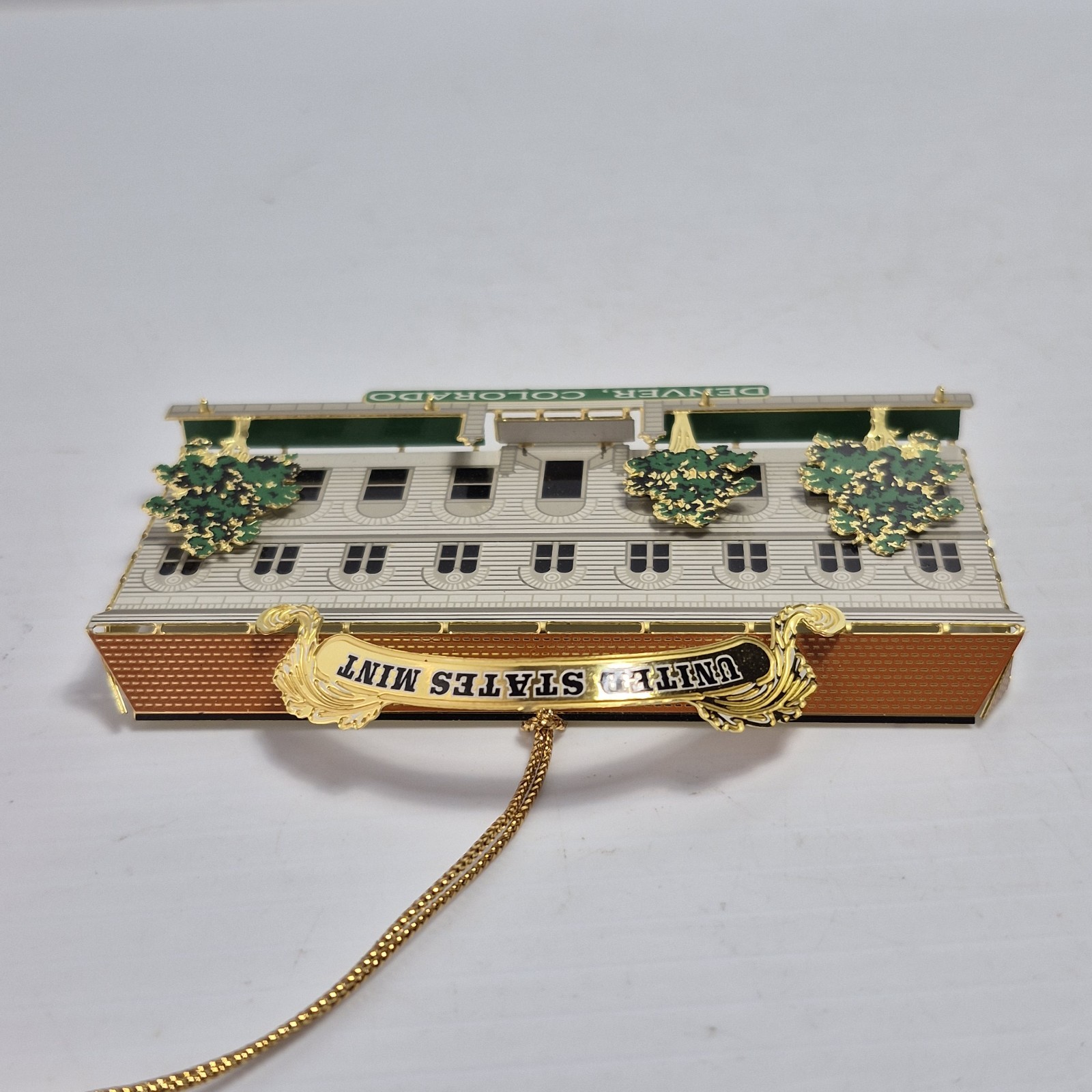 United States Mint Holiday Ornament DENVER COLORADO USA Landmark Hanging Metal