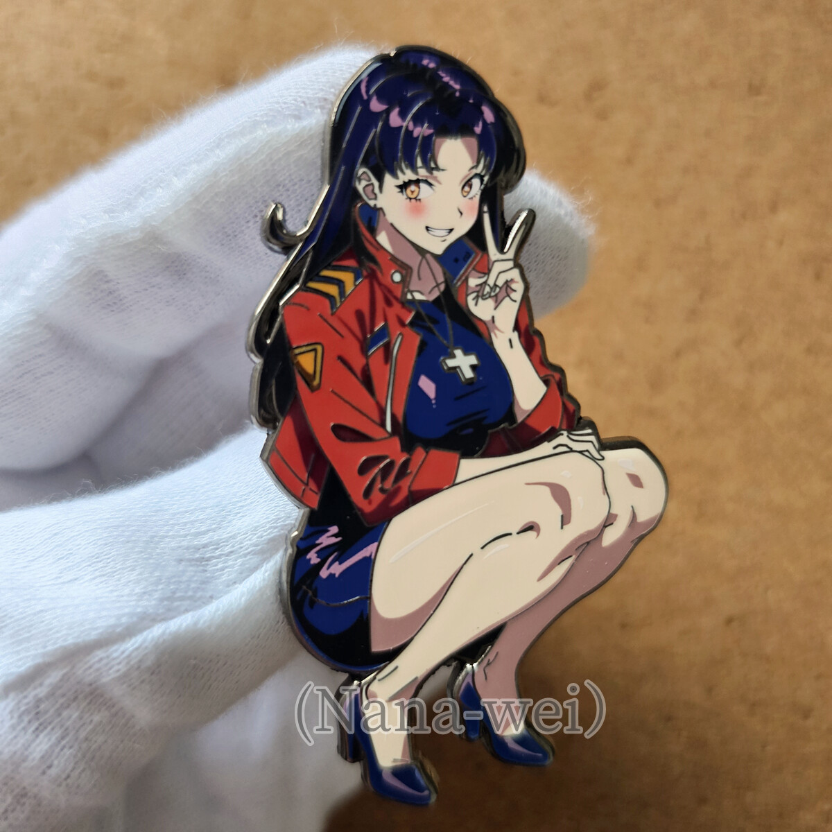 Anime Misato Katsuragi figure high quality Metal Enamel Pin Badge Rare