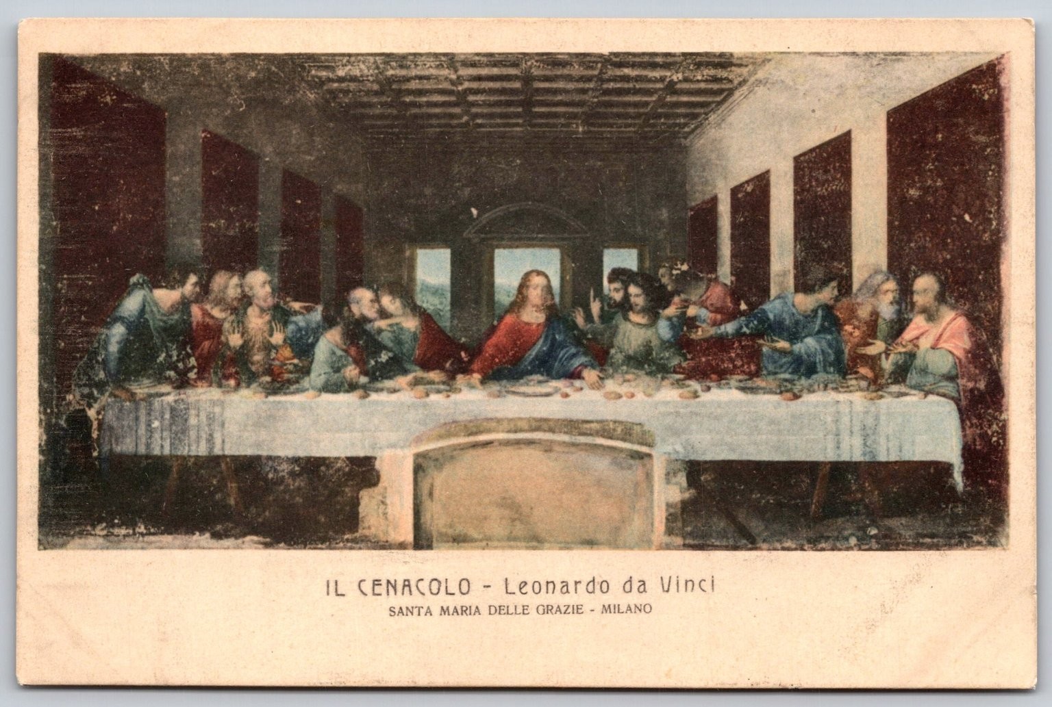 Leonardo da Vinci The Last Supper Milano Fototipia Hans Hoesch Postcard F435