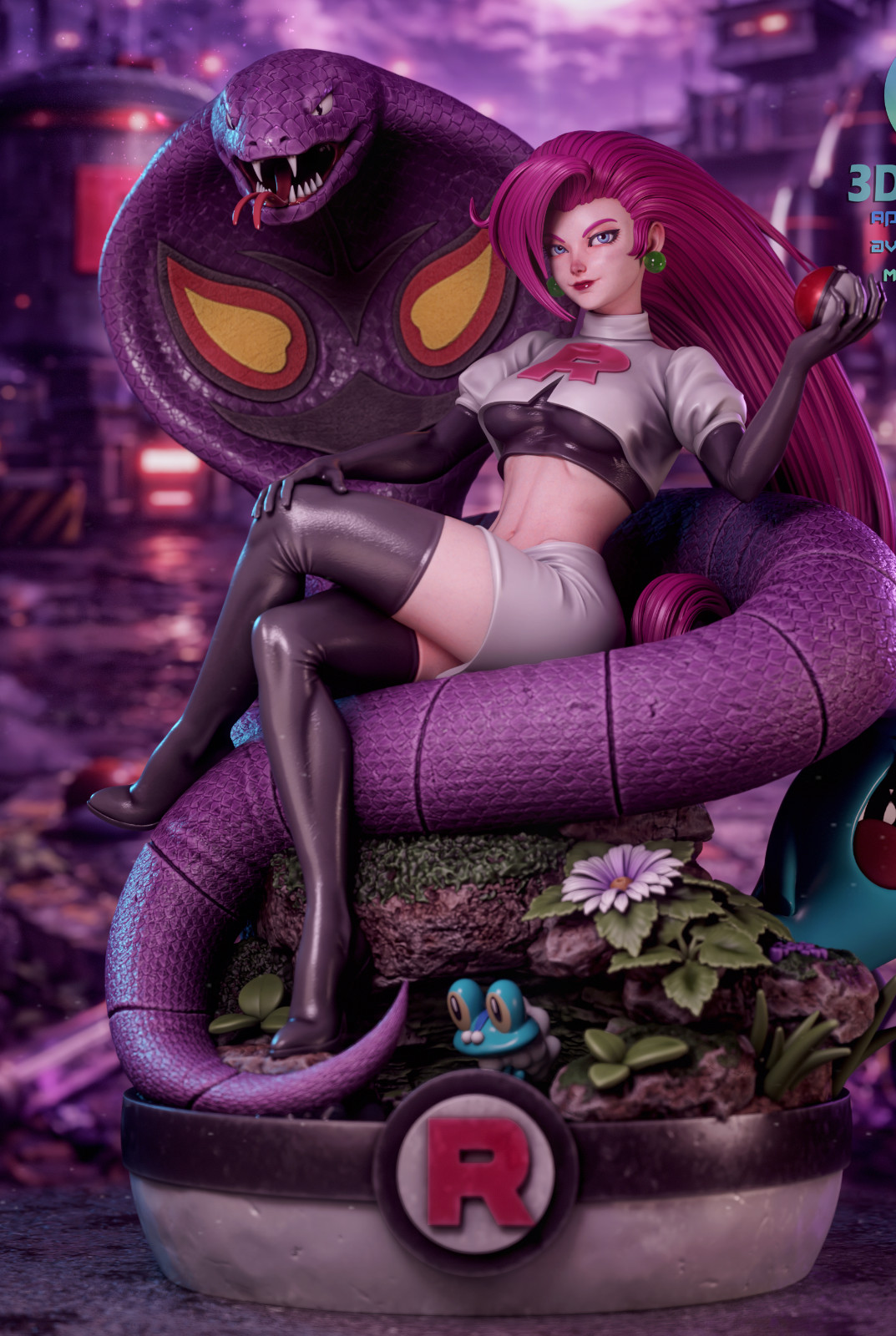 Team Rocket Jessie and Arbok 1:6 Scale Unpainted Statue Premium Resin Model Kit