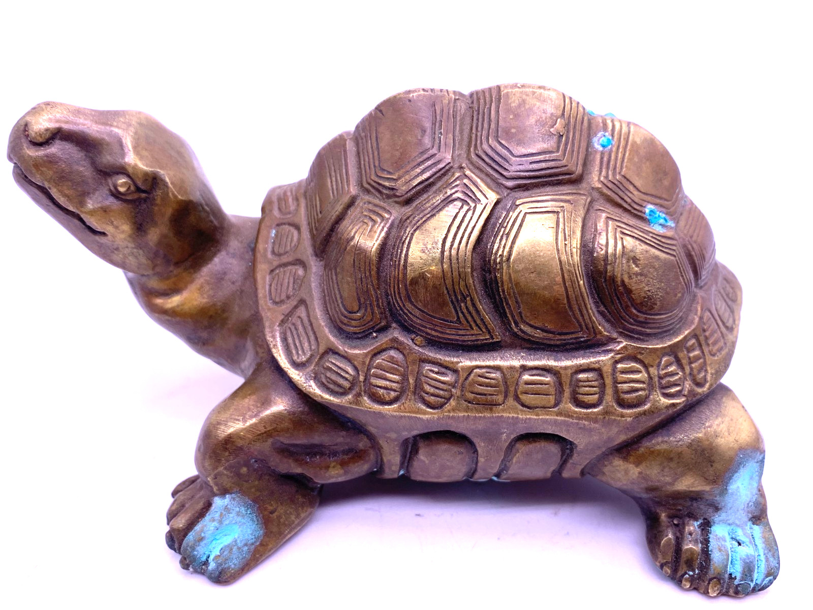 Vintage Bronze Tortoise Turtle High relief detailed with patina