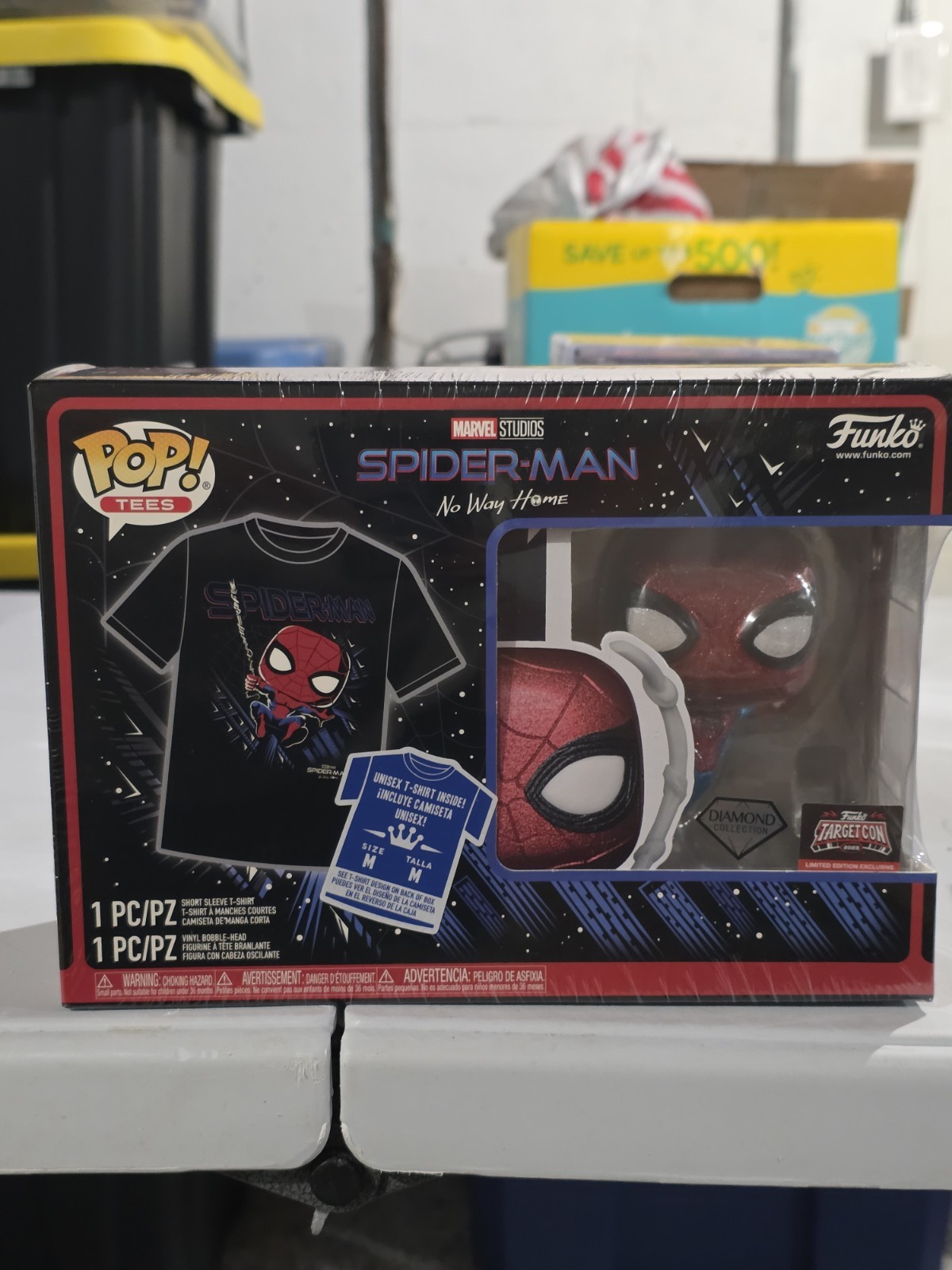 Funko Pop Marvel Spider-Man No Way Home Diamond and T-Shirt XL | Sealed New