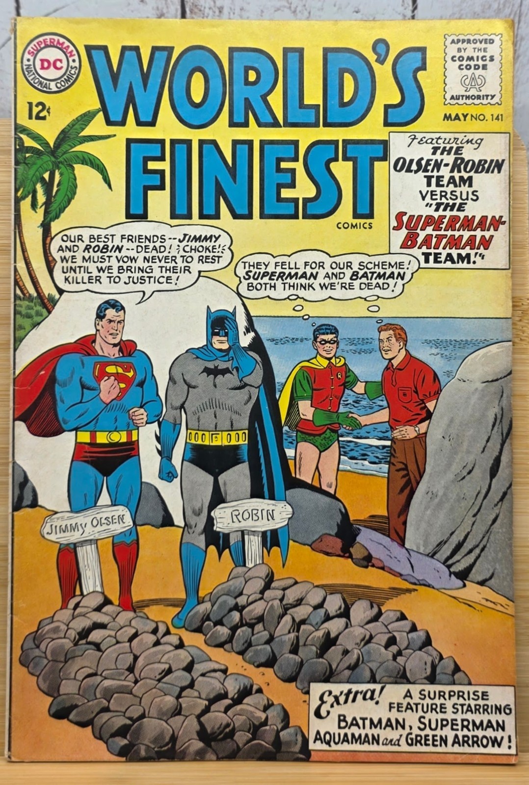World’s Finest Comics #141 DC 1964 Silver Age Superman Batman Robin Key Cover