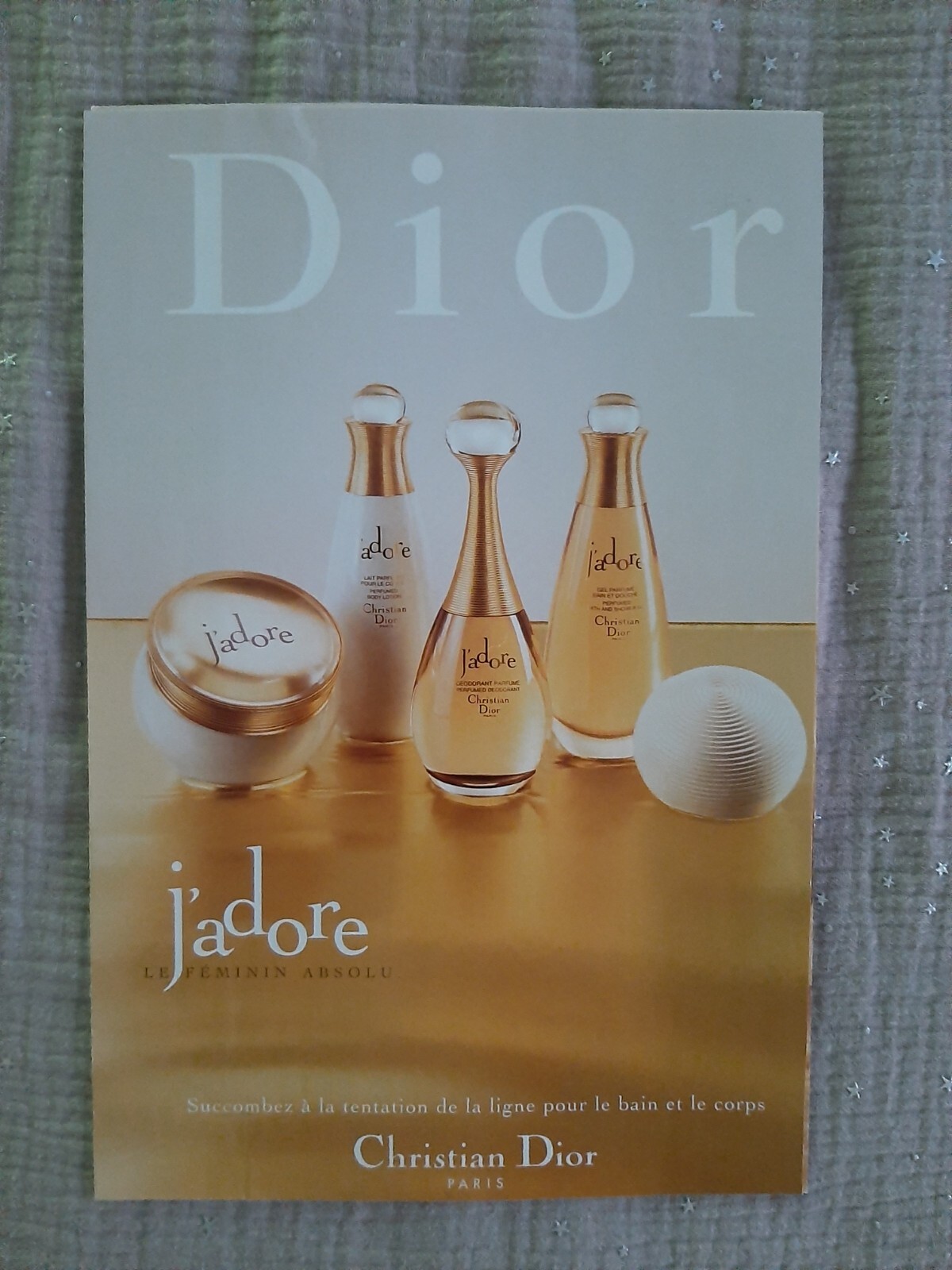 Perfume Paper Advertising. Ad C. Dior J’adore Perfume 1999 Perfume Touch