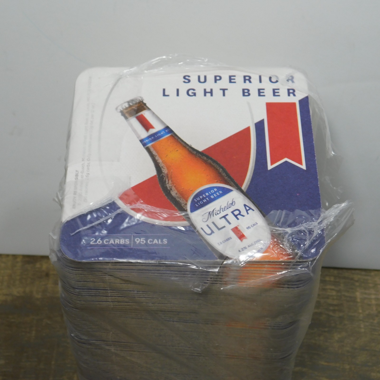 Michelob Ultra Light Beer Mats Square Cardboard Drink Coasters 125 Pieces NOS