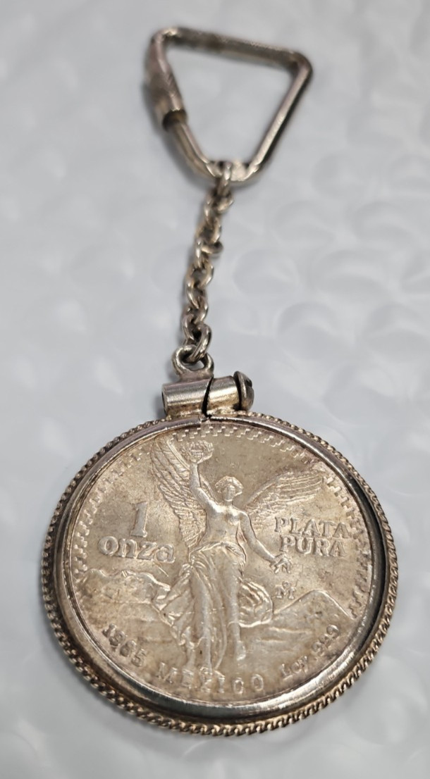 Mexican Silver Libertad 1oz Coin Keychain/Pendant S276