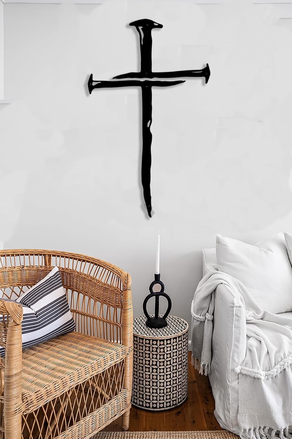 Charming Rustic Jesus Cross Wall Art – Perfect Gift for Christians 16.8″ x 10.3″