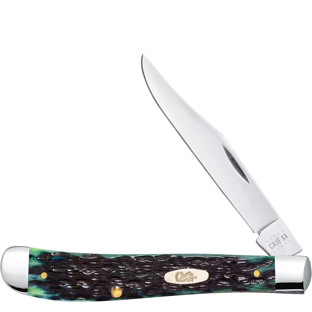 CASE XX KNIVES SLIMLINE TRAPPER GREEN KENTUCKY BLUEGRASS BONE 61048 SS (22768) P
