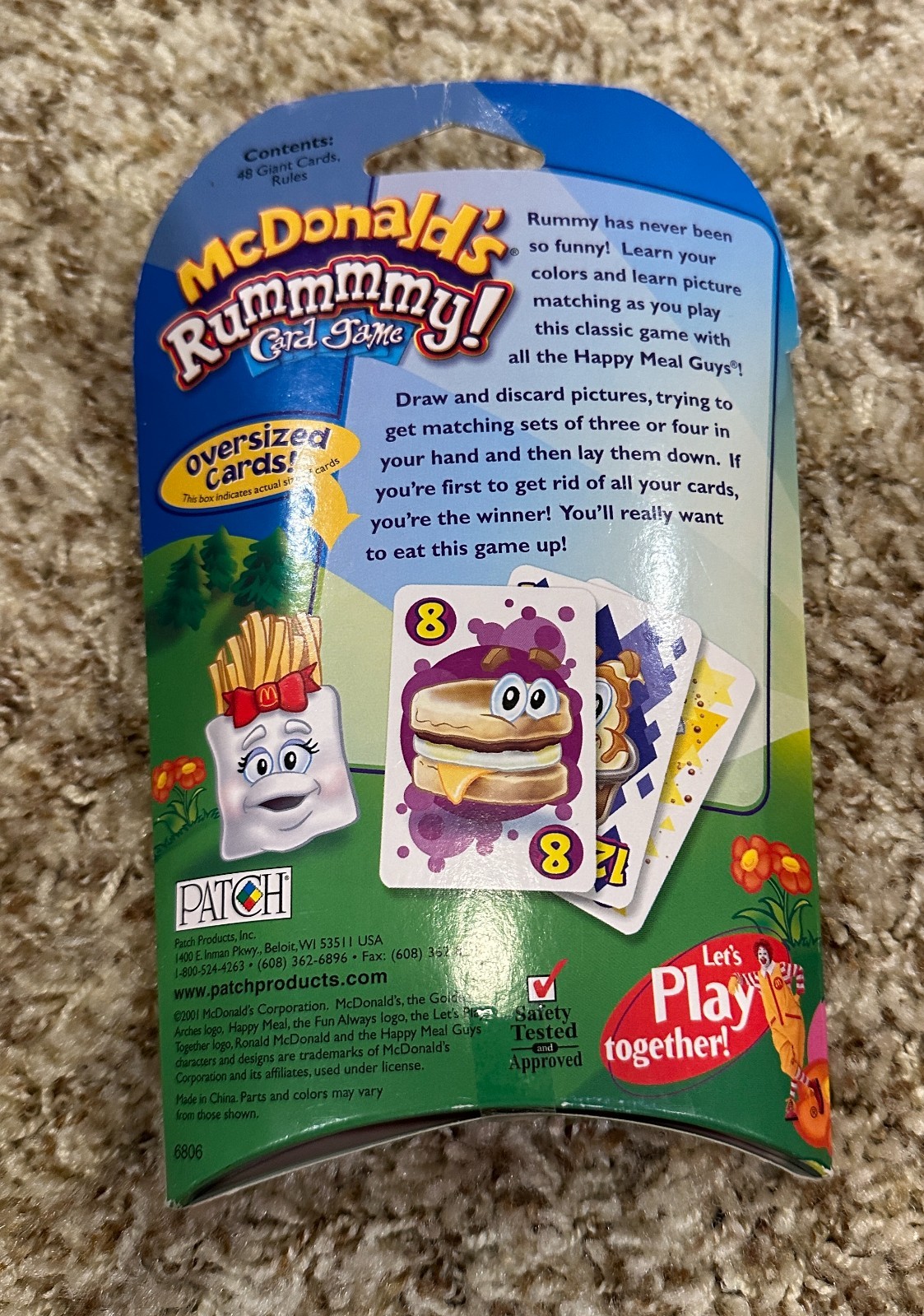 2001 PATCH Mcdonalds Rummy Card Game 48 Card Deck Complete
