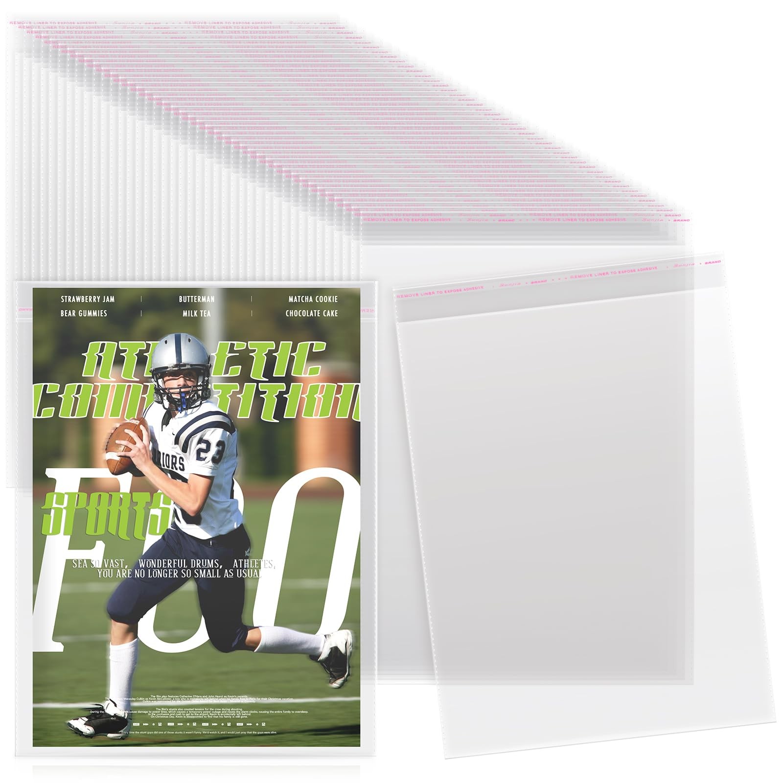 Feifeiya 80 Pcs Magazine Sleeves Protectors, Clear 9.25 x 11.42 inches,