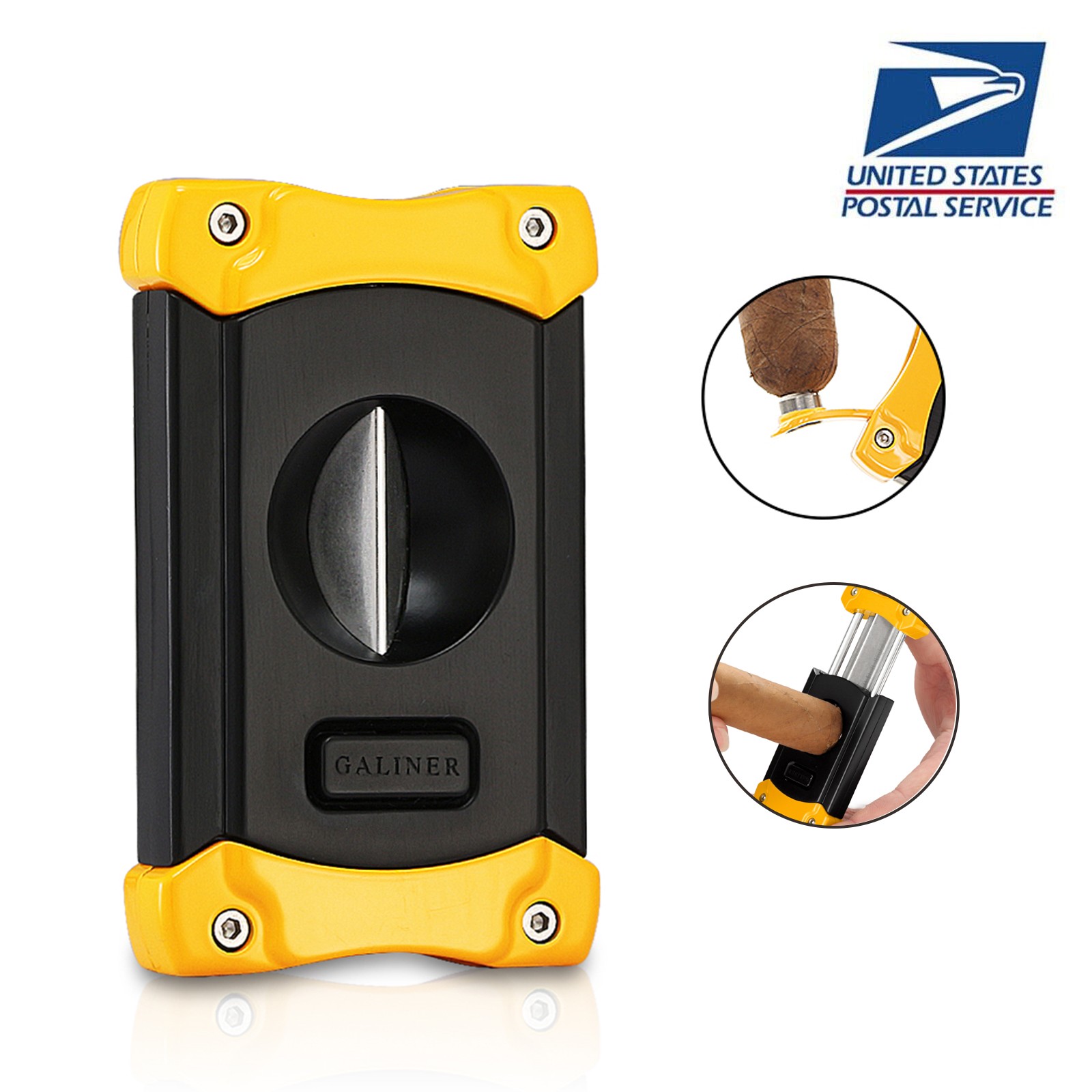 Galiner V-Cutter Cigar Cutter Puncher Stainless Steel Cigar Scissors Gift Box