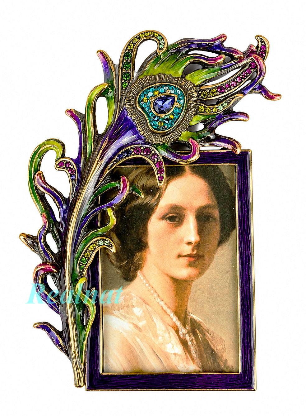 JAY STRONGWATER PEACOCK SWAROVSKI 2×3″ PICTURE SMALL FRAME NEW USA NO BOX