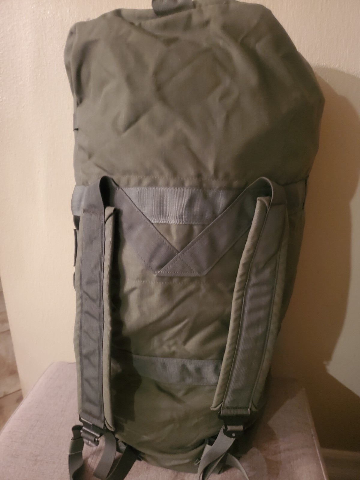 Improved Duffel Bag OD/Green GC US Military Zipper Deployment Flight Travel USGI