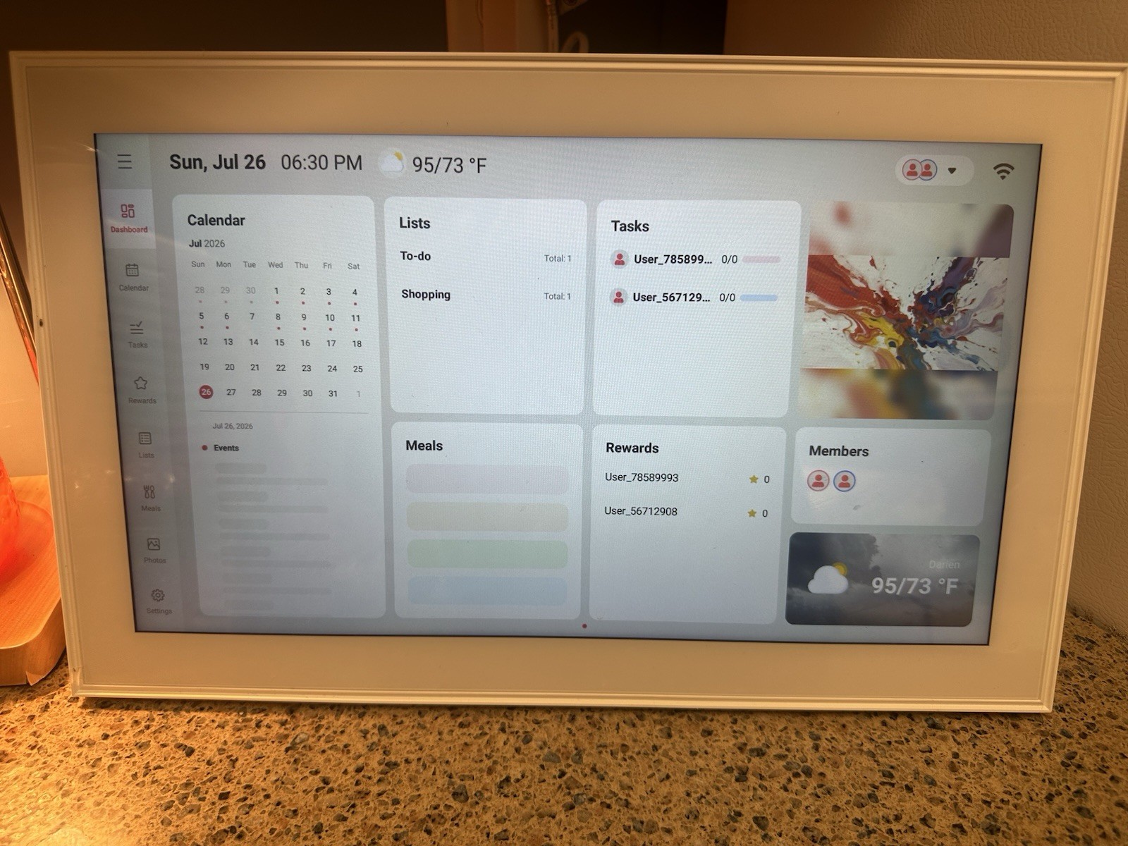 Digital Calendar 15.6″ Wall Touch Screen Electronic Calendar Smart Interactive