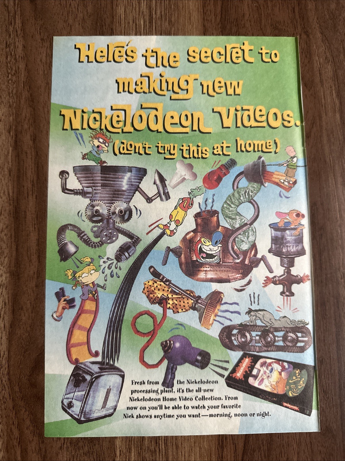 1993 Nickelodeon Print Ad Secret To Making New Videos Rugrats Ren Stimpy VHS 90s
