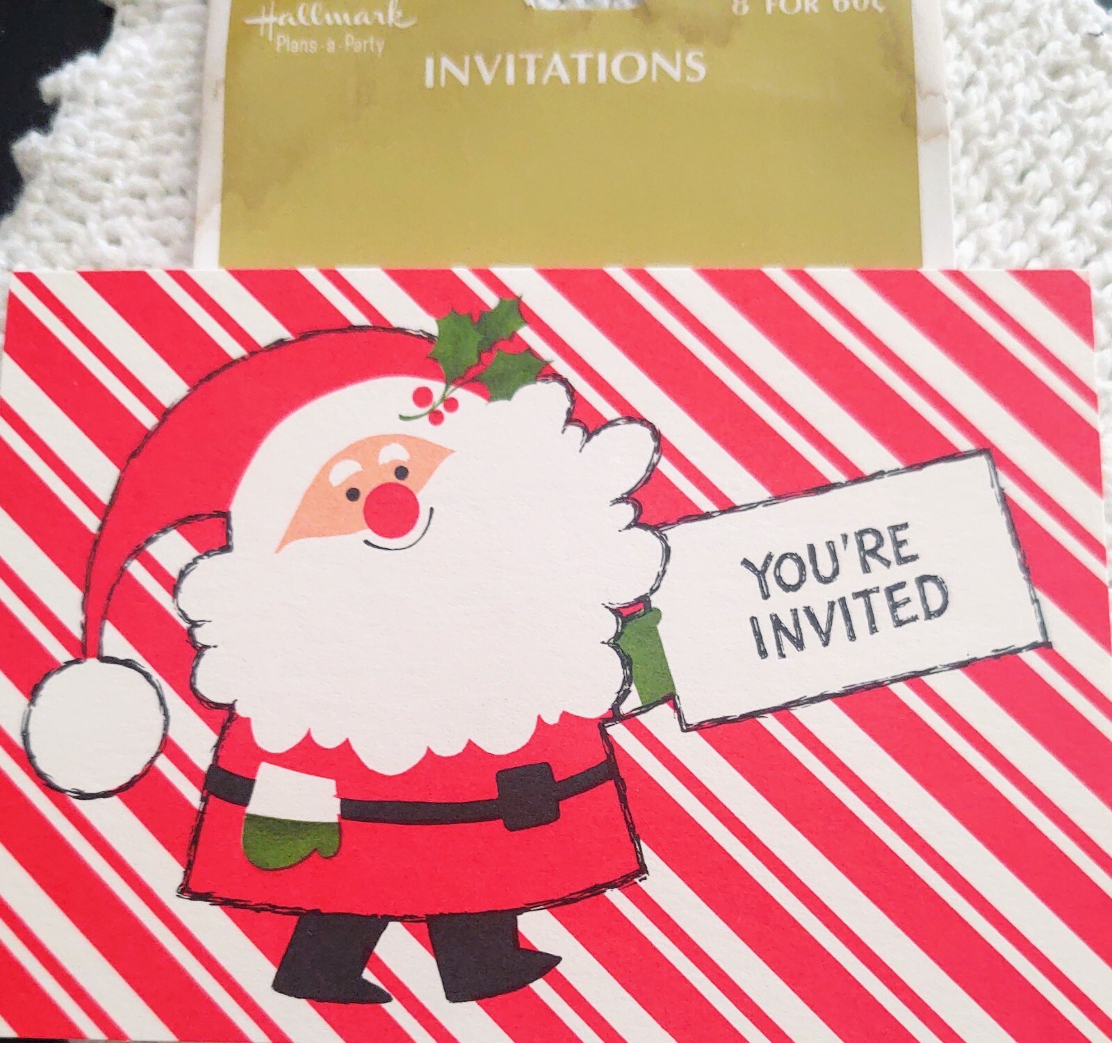Vintage Hallmark 1970’s “Santa” Party Invitations 7 No Envelopes 5 x 3.5 In