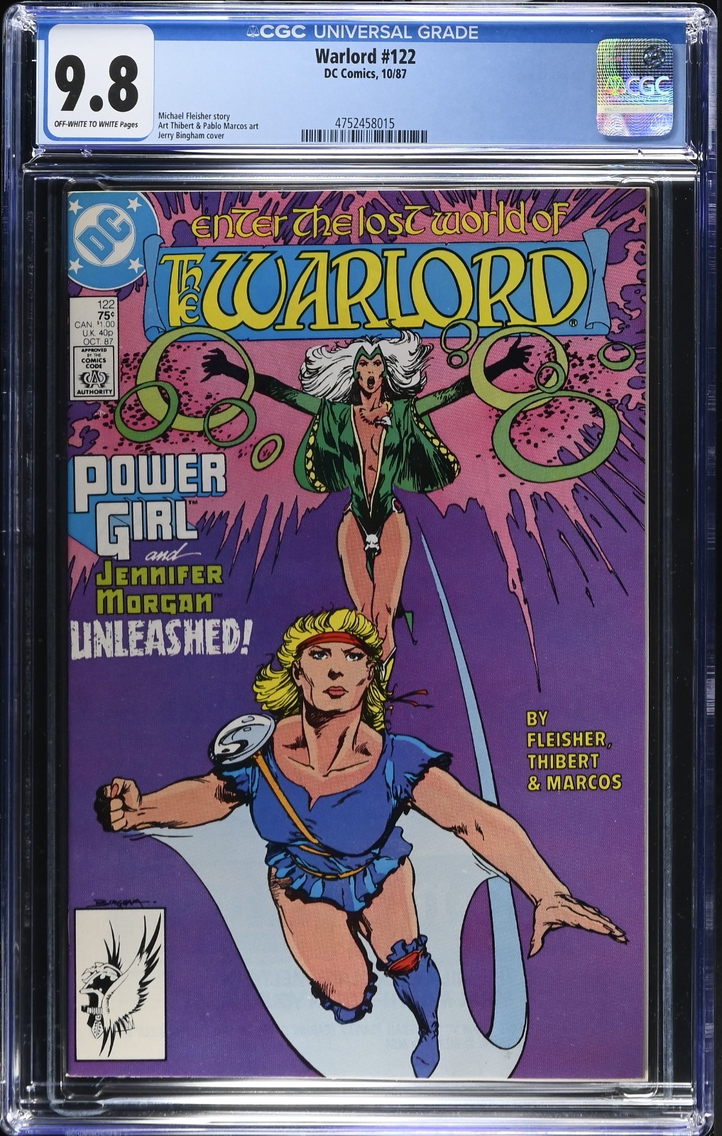 🔑 💎🔥 Warlord 122 CGC 9.8 1987 Power Girl Mike Grell ~ UNCIRCULATED ~💎🔥 X