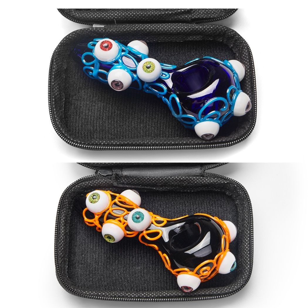 ( Pack of 2 ) 4″ Tobacco Smoking Glass Pipe Collectible Handmade Pipes with Box