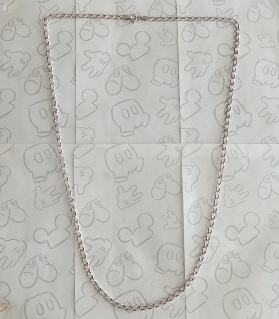Curb Link Chain Vintage Sterling Silver Necklace 24″ 925 Diamond Cut N/C