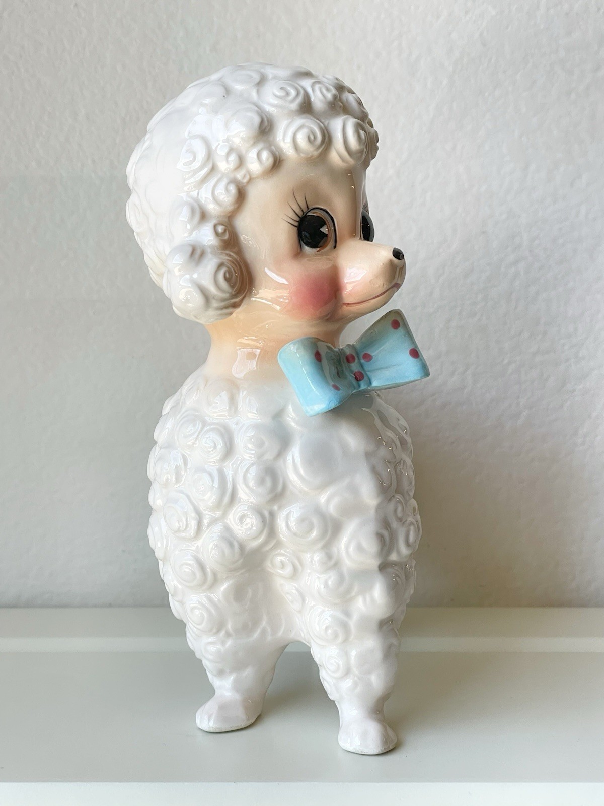 Vintage 1961 Relpo/Samson Import White Poodle Planter MCM Kitsch Japan #5186