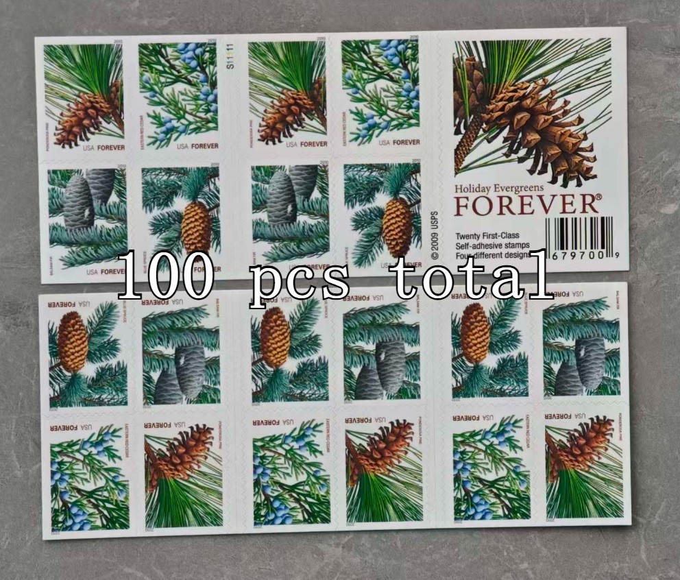 Forest Tree Pine Cones Holiday Forever Postage Stamps(100 Stamps Total)