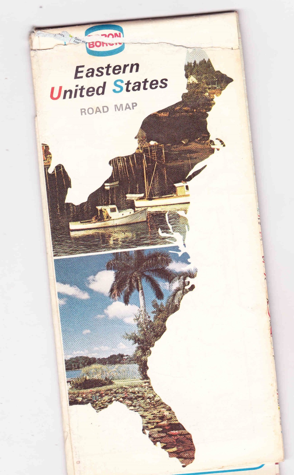 VINTAGE MAP ——1970 BORON EASTERN UNITED STATES MAP