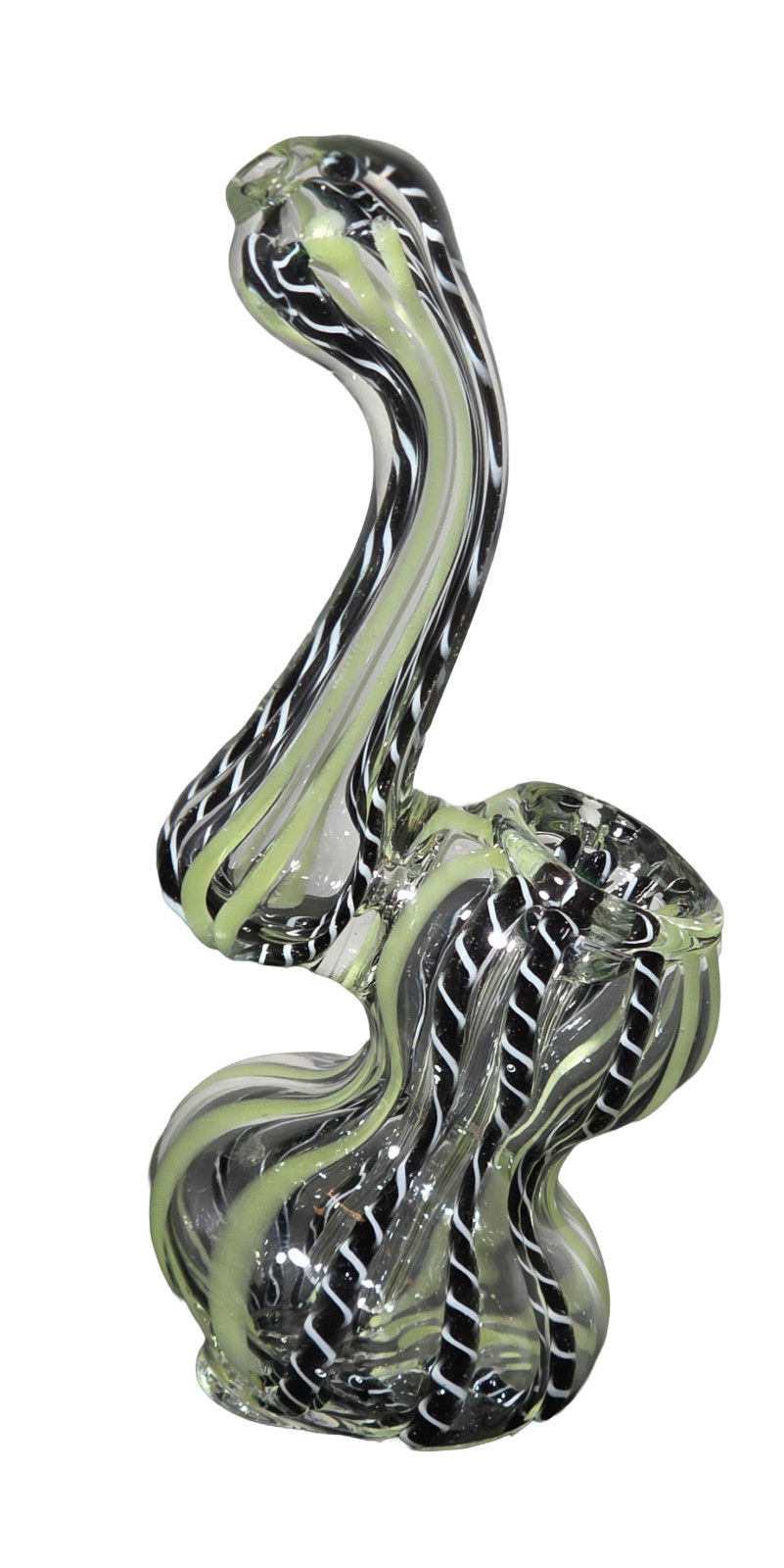 4.5 inch Variety Pack Ribbon Colored Glass Sherlock Bubbler Water Pipe | 9 Pack