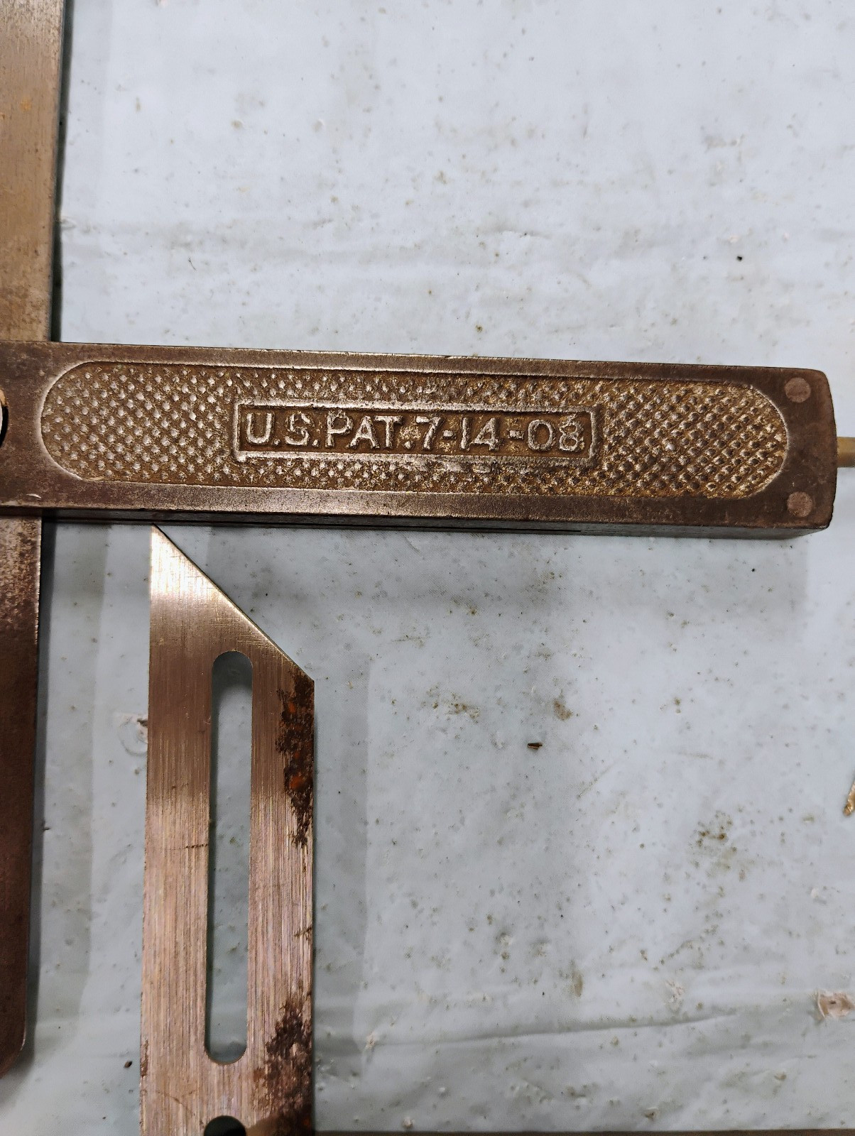 Two Stanley No. 18 Nickel Plated Bevel Squares Pat. 7-14-08