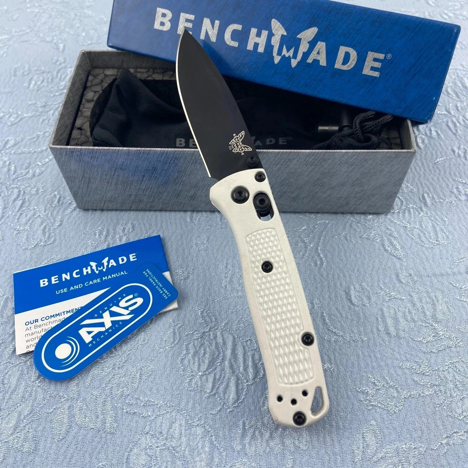 Benchmade 533 Mini Bugout Folding Knife White Grivory Handle S30V Blade USA