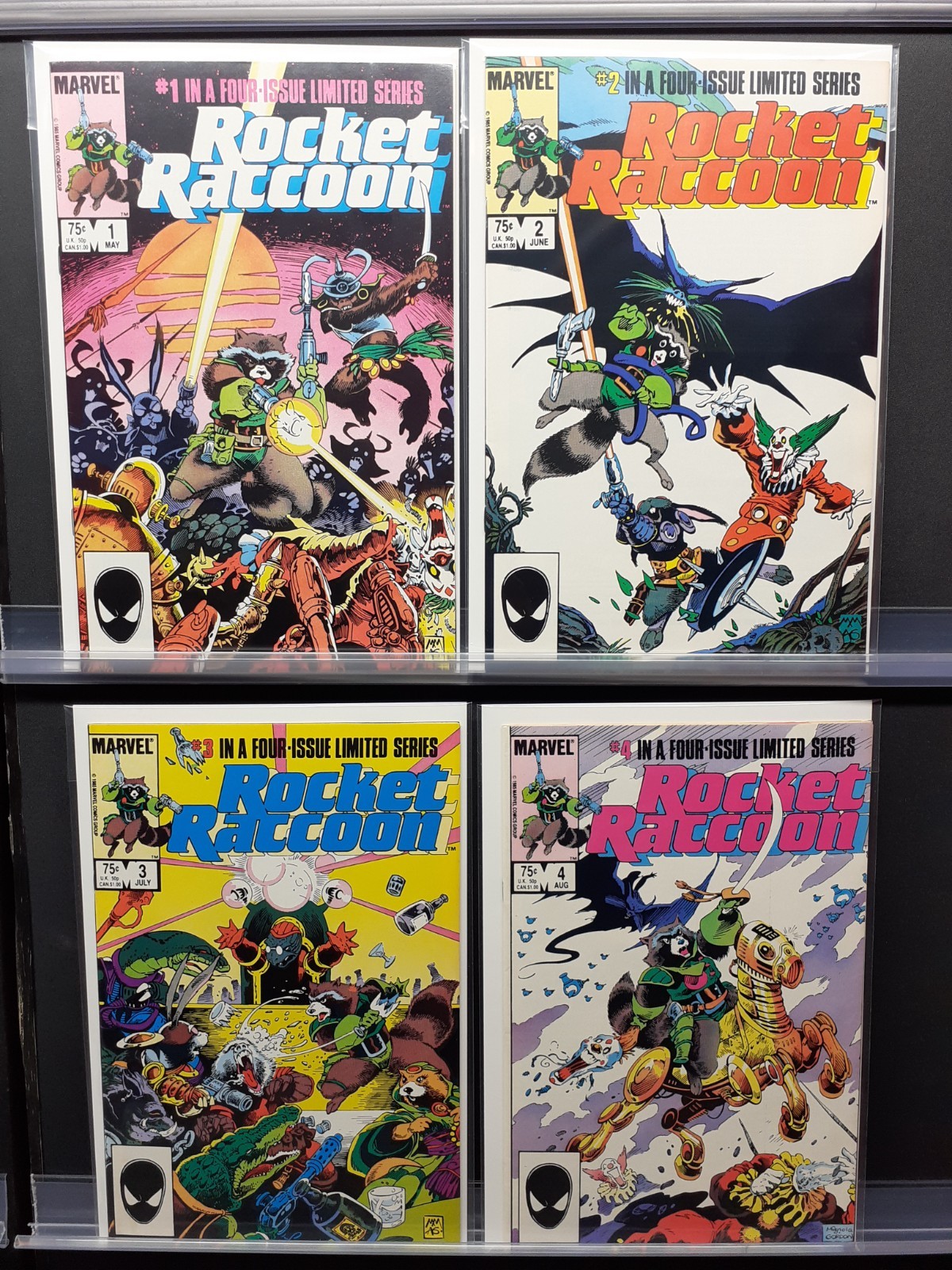 ROCKET RACCOON #1 2 3 4 MARVEL 1985 BILL MANTLO & MIKE MIGNOLA GOTG SUPERSTAR