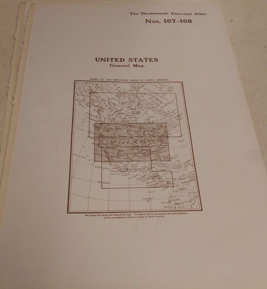 United States Nos 167-168: Map from Harmsworth Universal Atlas (c.1900)