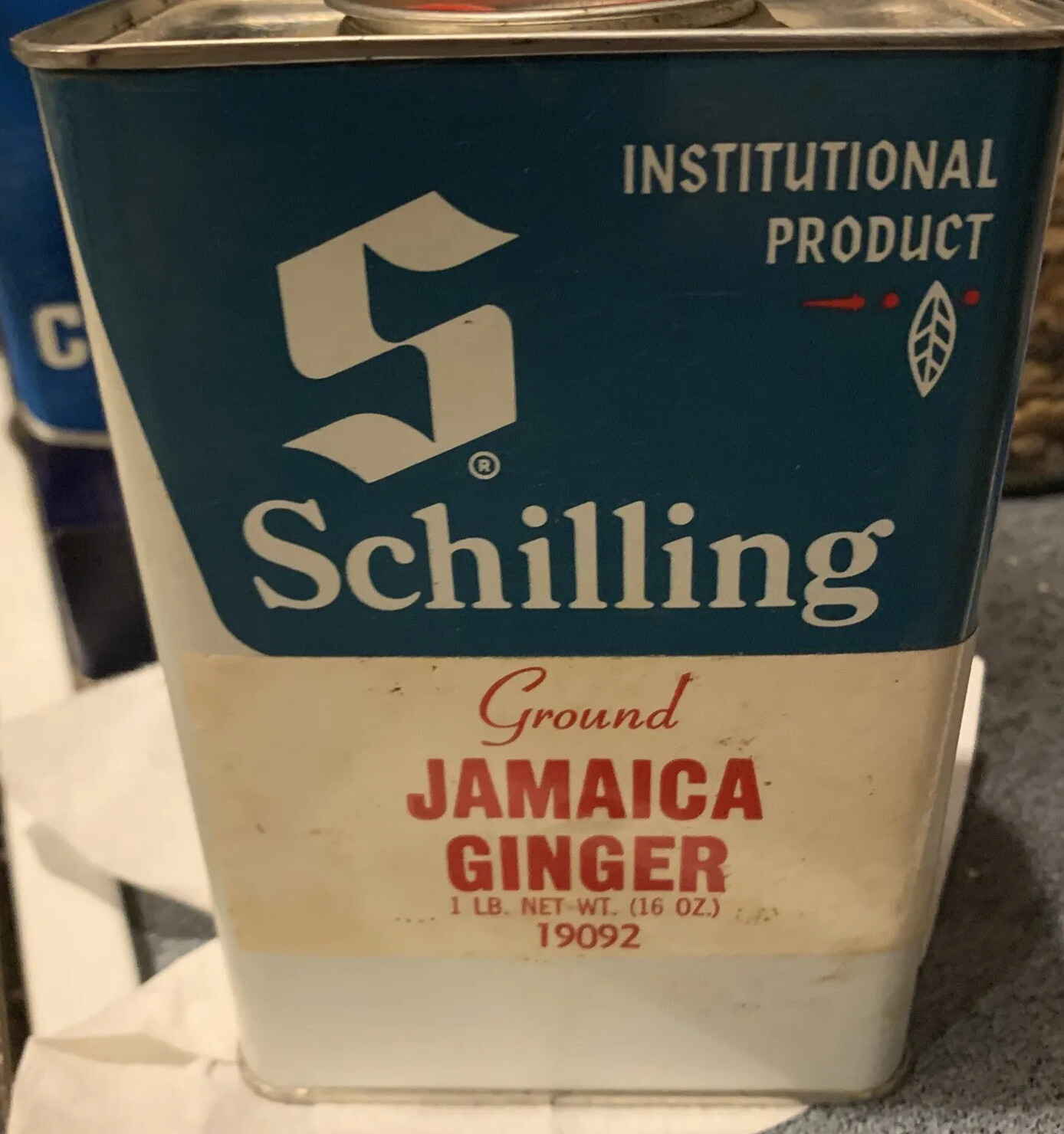 Vintage McCormick Ground Jamaica Ginger Display tin Institutional Size 1 Lb FULL