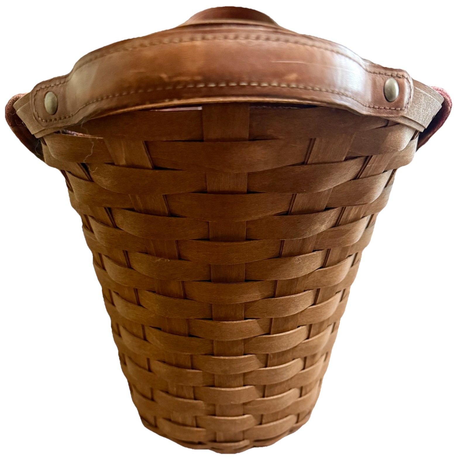 Longaberger Library Basket Rich Brown Tobosco Liner & Protector