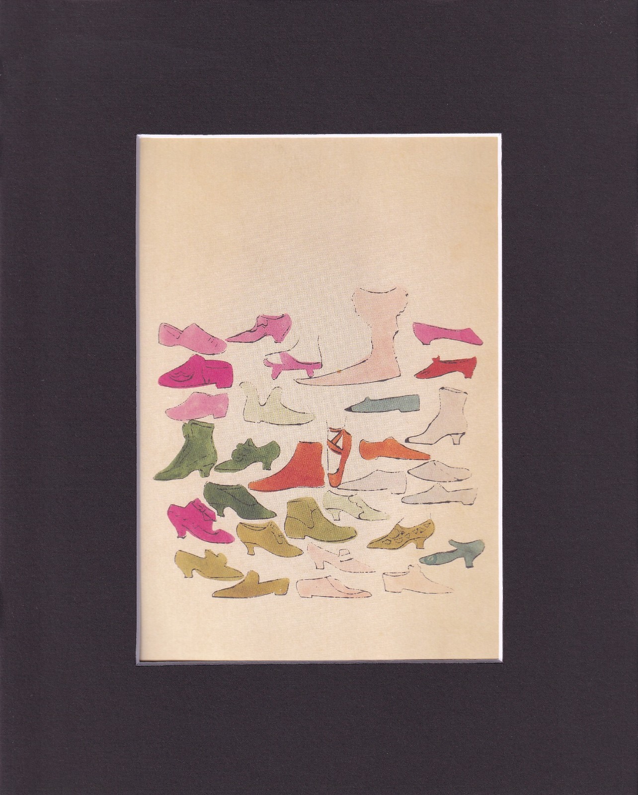 8X10 Matted Print Art Picture, Andy Warhol, Fashion: Lots of Shoes