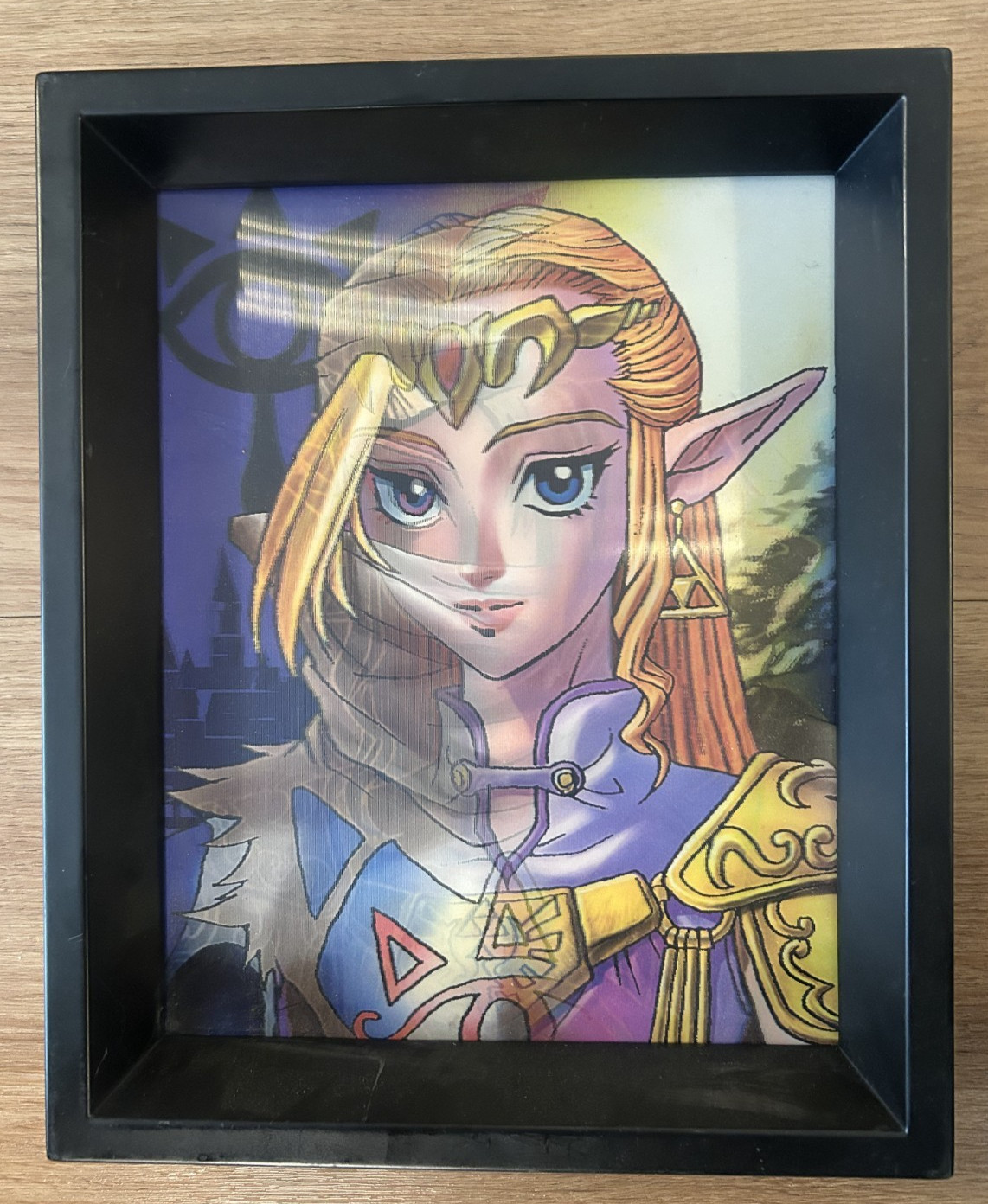 Legend of Zelda Princess Zelda Sheik 3D Lenticular Motion Art Framed Shadowbox