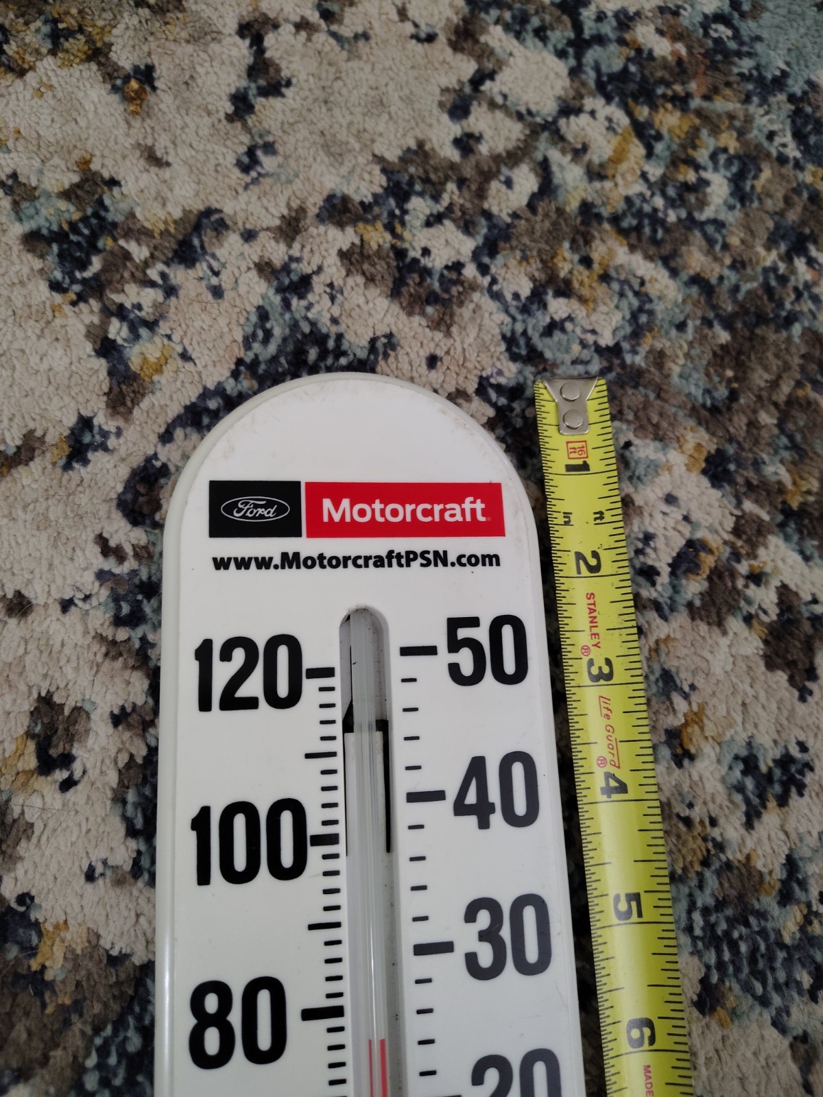 Vintage Taylor 16″ Motorcraft Ford Thermometer Lightweight Plastic.