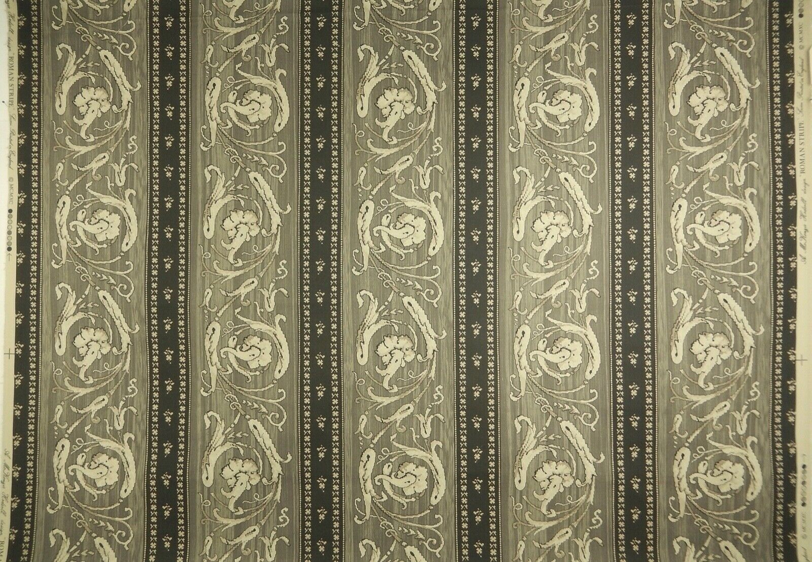 Hodsoll McKenzie “Roman Stripe” Printed Fabric. England 4 Yds+34″. F-162