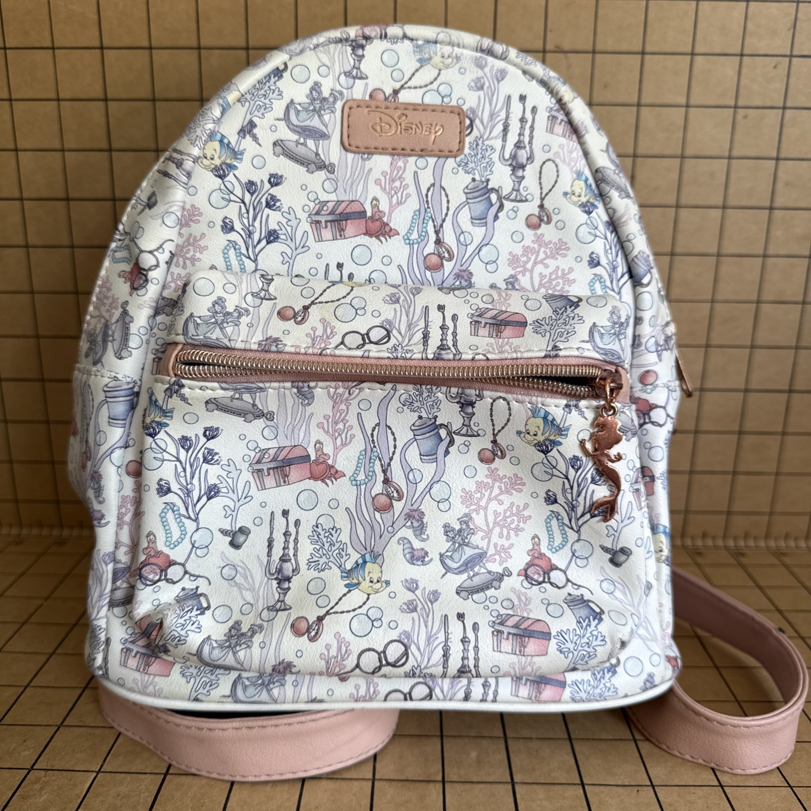SEE PICTURES Disney Loungefly Multi Little Mermaid Ariel Grotto Mini Backpack