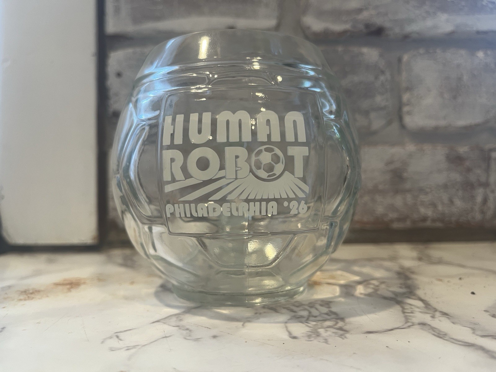Human Robot Brewery Futbol Glass