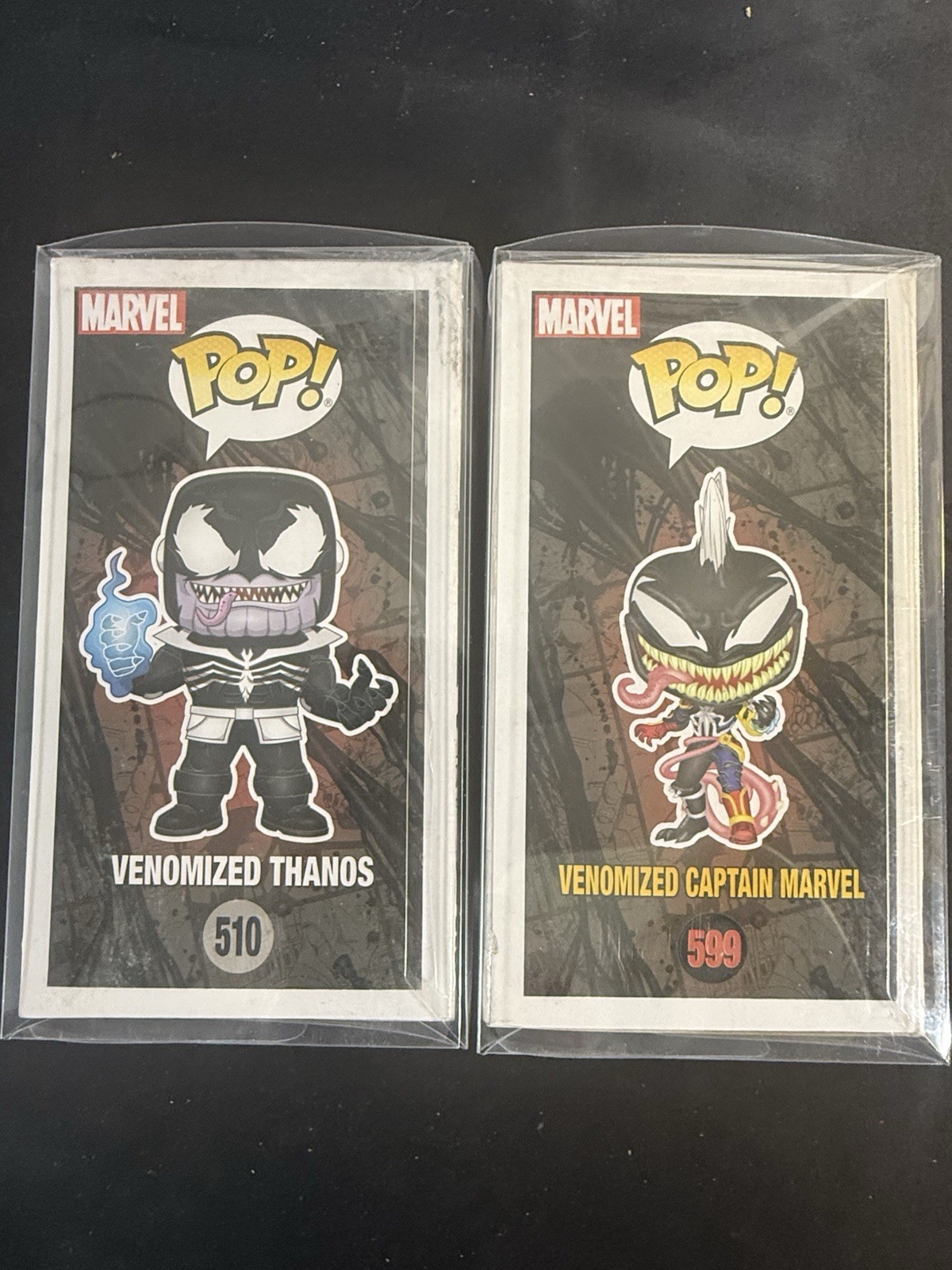 Funko Pop! Lot Marvel Venomized Thanos #510 + Venomized Captain Marvel #599