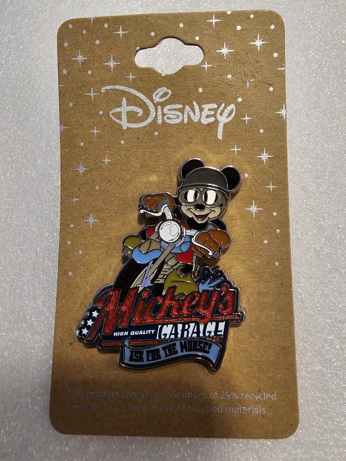 Disney Mickey Mouse Mickey’s Garage Motorcycle Pin Ask For The Mouse New
