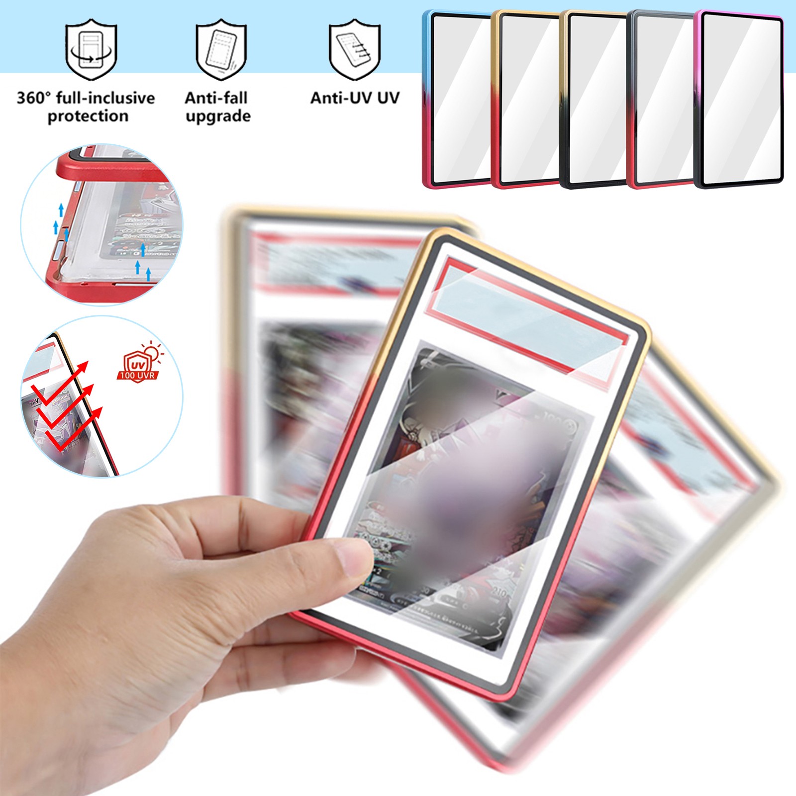 For BGS 35pt Magnetic Metal Slab UV Protector Graded Cards Holders Display Case