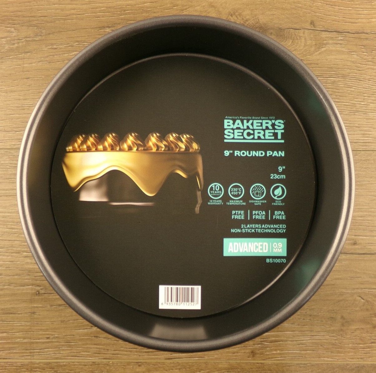 Baker’s Secret 9″ Round Non-Stick Cake Pan, Advanced 0.9mm Thick, BS10070 New S1