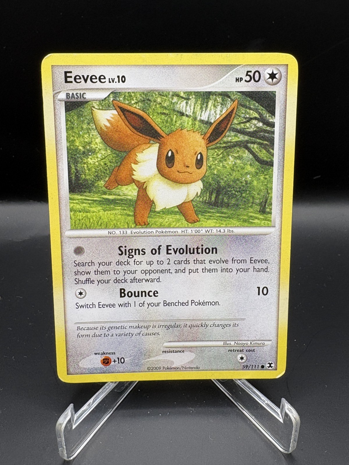💥 EEVEE Pokemon Card Rising Rivals 2009 – # 59/111 Non Holo Rare LP