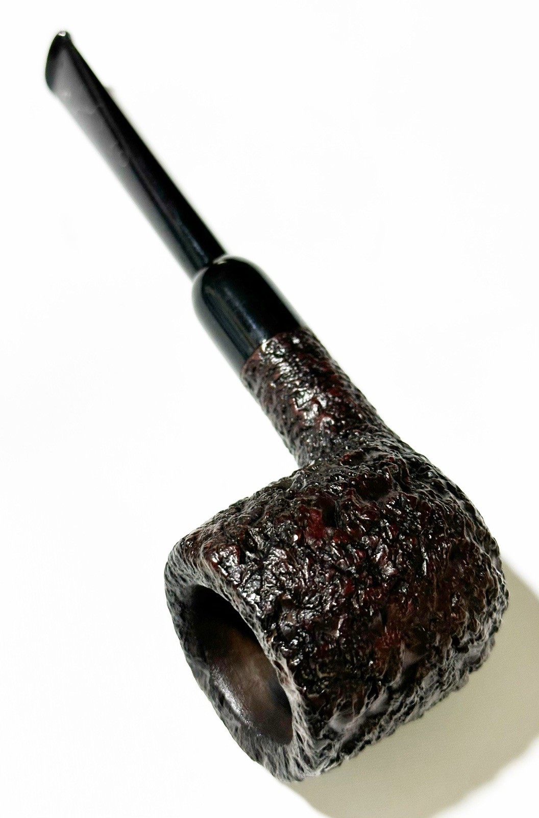 1950s-1960s Castello Sea Rock Briar 395 Pot Style Estate Pipe – Amber Rhinestone