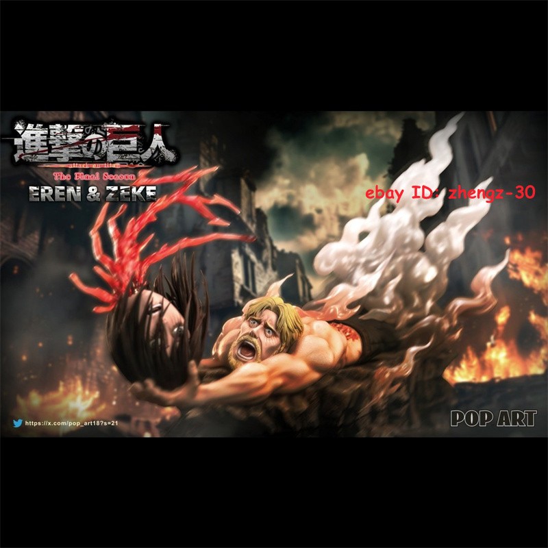 POP.ART Studio Attack on Titan Eren Jaeger Statue Zeke Model Painted Collectible