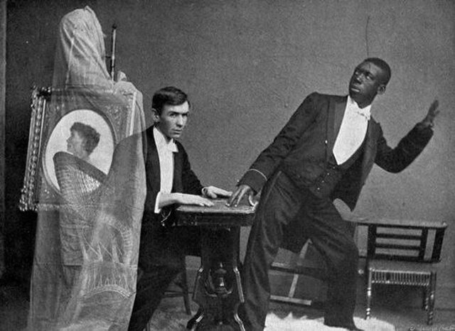 FAKE GHOST Picture – Man Shocked by Ghost 1891 – 5 x 7 inch Print